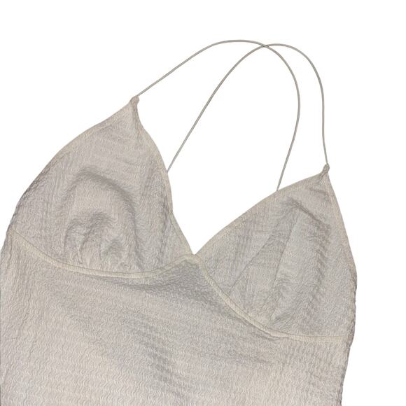 Divided Size L - White Mini Dress with Spaghetti Straps - Picture 3 of 6